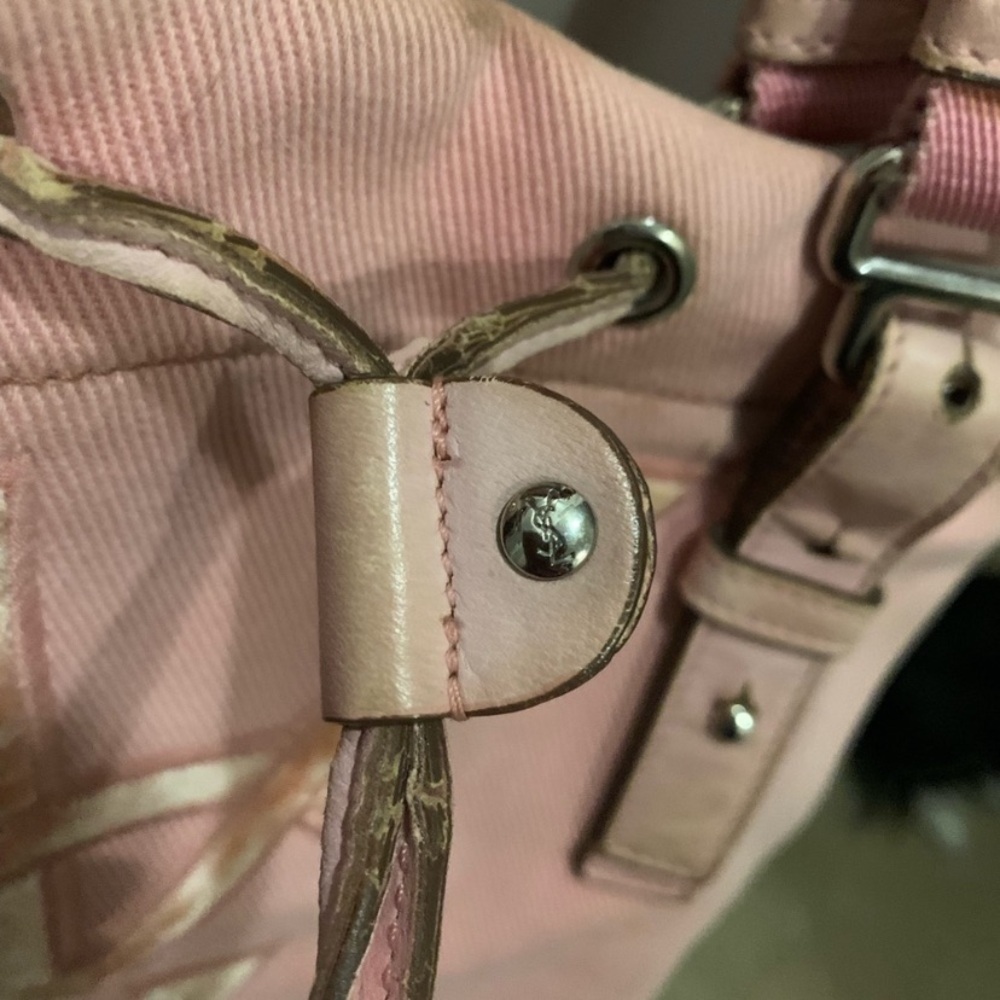 YSL Yves Saint Laurent Kahala Pink Canvas Tote - Picture 10 of 16